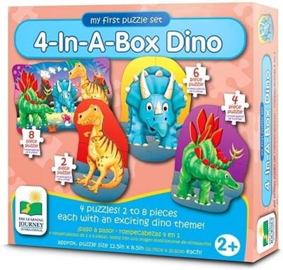 4 dino puzzels 2-4-6-8- stukjes