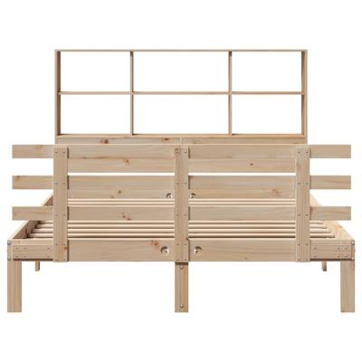 Bed met boekenkast zonder matras massief grenenhout 140x190 cm - thumbnail