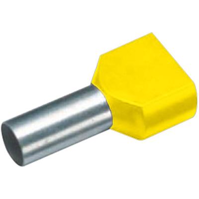 Cimco 18 2436 Dubbele adereindhulzen 1 mm² Deels geïsoleerd Geel 100 stuk(s)