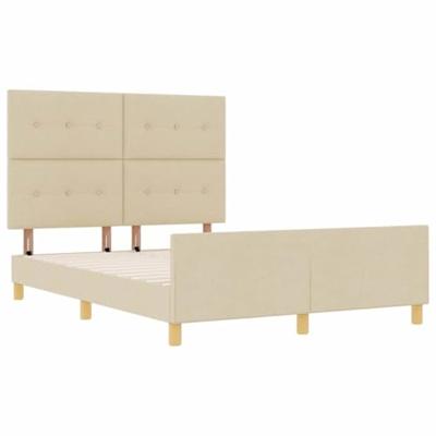 Bedframe met hoofdeinde Crème 140 x 200 cm Stof