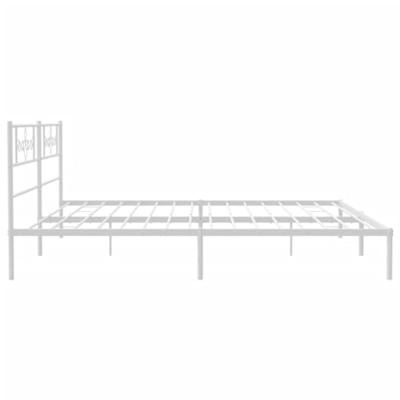 Bedframe met hoofdbord metaal wit 200x200 cm
