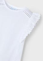 Mayoral Zomer t-shirt S/S crochet meisjes - wit - thumbnail