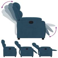 Fauteuil verstelbaar fluweel blauw - thumbnail