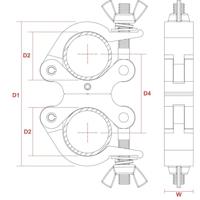 BeamZ BC50B-200D slimline swivel coupler 200 kg zwart - thumbnail