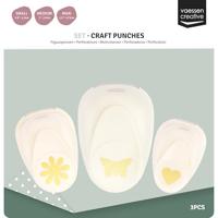 Vaessen Creative • figuurpons set hart bloem vlinder 3st. - thumbnail