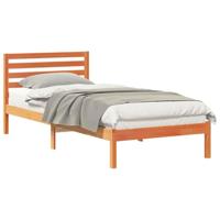 Bedframe met hoofdeinde Wasbruin 90 x 210 cm Massief grenenhout - thumbnail