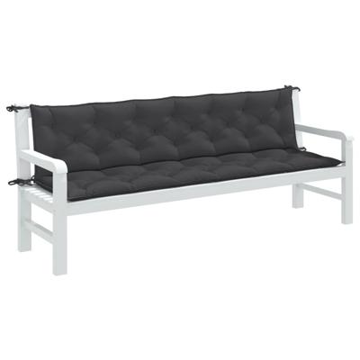 Tuinbankkussens 2 st 200x50x7 cm stof gemleerd antracietkleur Tuinbankkussens 2 st 200x50x7 cm stof gemleerd antracietkleur