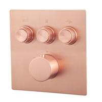 Wiesbaden Caral Klik Pro inbouw thermostatisch douche/badkraan 3 functies met inbouwdeel geborsteld koper SW717357 / SW717361 - thumbnail