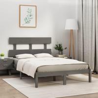 Bedframe massief hout grijs 200x200 cm - thumbnail