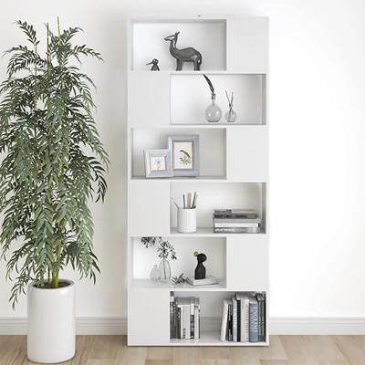 Boekenkast/kamerscherm 80x24x186 cm bewerkt hout wit