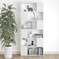 Boekenkast/kamerscherm 80x24x186 cm bewerkt hout wit - thumbnail