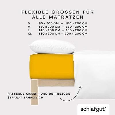 Schlafgut Schlafgut Soft Contact Jersey Flanel Hoeslaken L - 140x200 - 160x200 196 Yellow Deep