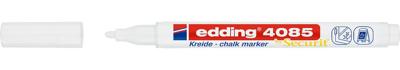 Edding Krijtmarker e-4085, ronde punt van 1 - 2 mm, wit Edding Krijtmarker e-4085, ronde punt van 1 - 2 mm, wit