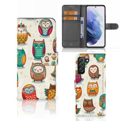 Samsung Galaxy S22 Plus | Telefoonhoesje | Met pasjeshouder | Vrolijke Uilen