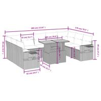 10-delige Loungeset met kussens poly rattan zwart - thumbnail