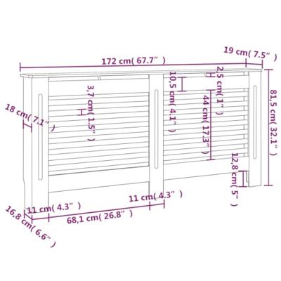 Radiatorombouw 172x19x81,5 cm MDF zwart - thumbnail