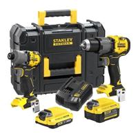 Stanley COMBI KIT: V20 18V Brushless Schroef-/klopboormachine + 18V Brushless Slagschroevendraaier - SFMCK211MDT-QW - thumbnail