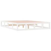 Bedframe massief hout wit 140x200 cm - thumbnail