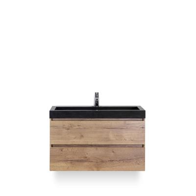 Maxx XL Badmeubelset 100 cm - Natuur Eiken - Wastafel Lucca 1 kraangat