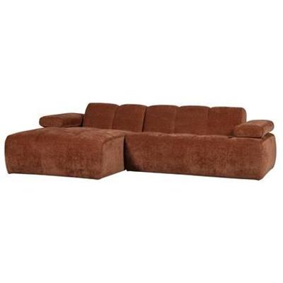 WOOOD Mojo chaise longue bank links ribstof roestbruin