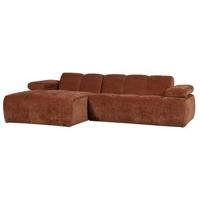 WOOOD Mojo chaise longue bank links ribstof roestbruin - thumbnail