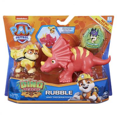 PAW Patrol , Dino Rescue Rubble and Dinosaur Action Figure-set, voor kinderen vanaf 3 jr. PAW Patrol , Dino Rescue Rubble and Dinosaur Action Figure-set, voor kinderen vanaf 3 jr.