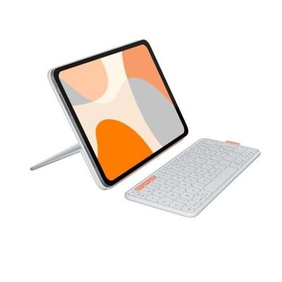 Toetsenbordhoes - Logitech - Flip Folio - Voor iPad en iPad Air 11-inch (M4 en M5) (M2 en M3) (5e generatie - 2024) - Lichtgrijs
