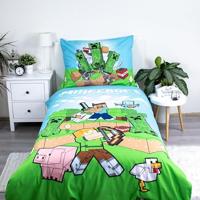 Minecraft Dekbedovertrek Outdoor Mobs- 140 x 200 cm - Katoen - thumbnail