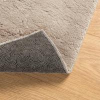 Vloerkleed laagpolig zacht en wasbaar 140x200 cm zandkleurig - thumbnail