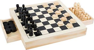 Small Foot - spellendoos 3in1 schaken dammen molenspel Small Foot - spellendoos 3in1 schaken dammen molenspel