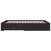 Bedframe met lades bewerkt hout zwart 150x200 cm - thumbnail