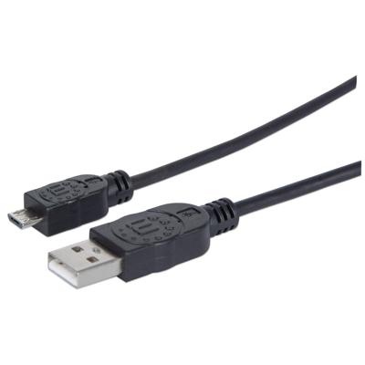 Manhattan 307178-CG USB-kabel USB 2.0 USB-A stekker, USB-micro-B stekker 1.80 m Zwart UL gecertificeerd Manhattan 307178-CG USB-kabel USB 2.0 USB-A stekker, USB-micro-B stekker 1.80 m Zwart UL gecertificeerd
