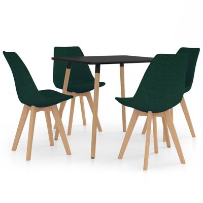 vidaXL 5-delige Eethoek donkergroen