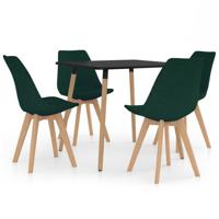 vidaXL 5-delige Eethoek donkergroen - thumbnail