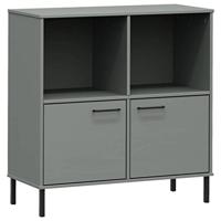 Boekenkast met metalen poten OSLO 90x35x90,5 cm hout grijs - thumbnail