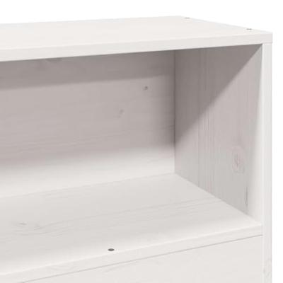 Bed met boekenkast zonder matras grenenhout wit 90x200 cm