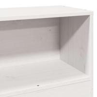 Bed met boekenkast zonder matras grenenhout wit 90x200 cm - thumbnail