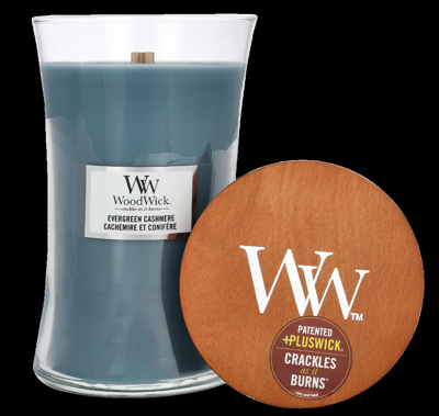 Woodwick Evergreen Cashmere Large Hourglass Candle 0