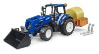 Bruder New Holland T5.120 met voorlader en laadbak - thumbnail