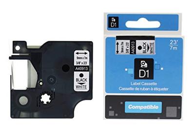 Rillprint compatible D1 tape voor Dymo 40910, 9 mm, zwart op transparant