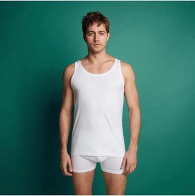 2-Pack Basics Heren singlet - 32298 - 100% Biologisch katoenen heren onderhemd - heren hemden wit
