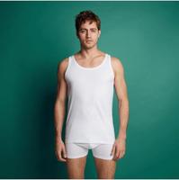 2-Pack Basics Heren singlet - 32298 - 100% Biologisch katoenen heren onderhemd - heren hemden wit - thumbnail
