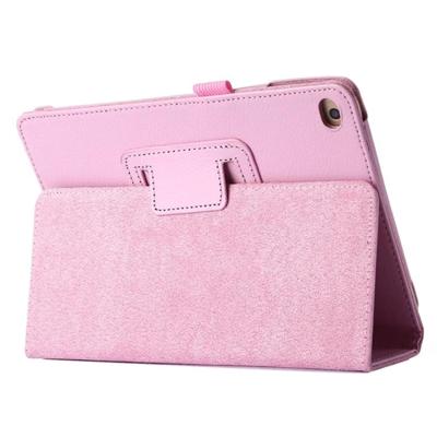 Litchi textuur horizontale Flip PU lederen beschermhoes met houder voor iPad mini 2019 (roze)
