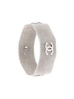 Chanel Pre-Owned 1996 CC mesh panel bracelet - SILVER - thumbnail