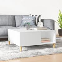 Salontafel 80x80x36,5 cm bewerkt hout wit - thumbnail