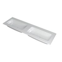 INK Faktor Wastafel Polystone Dubbel Zonder Kraangaten - 1600x450x15 mm - Glans Wit - thumbnail