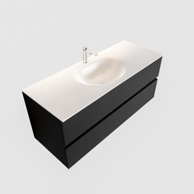 Badkamermeubel Solid Surface AQS Stockholm 120x45 cm Mat Zwart Urban Aqua Splash Badkamermeubel Solid Surface AQS Stockholm 120x45 cm Mat Zwart Urban Aqua Splash