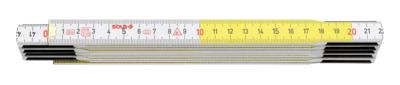 Sola vouwduimstok hout 2mtr/10-ledig hf2/10, wit/geel, klasse 3 per 10 verpakt - 53021201 - 53021201