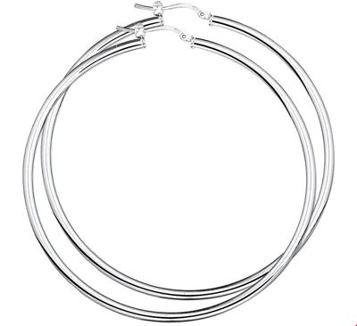 TFT Creolen Ronde Buis Zilver Gerhodineerd Glanzend 3 mm x 62 mm