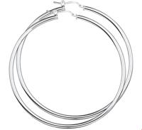 TFT Creolen Ronde Buis Zilver Gerhodineerd Glanzend 3 mm x 62 mm - thumbnail